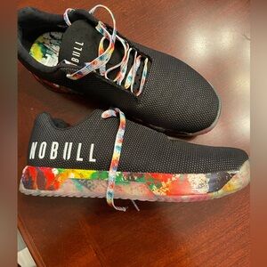 NOBULL Women Black Sneakers with Colorful Pattern Size 11.5M